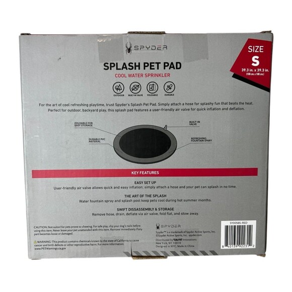 Spyder Small Pet Dog Splash pad Cool Water Sprinkler by Tzuni Innovations NIB - Picture 2 of 3
